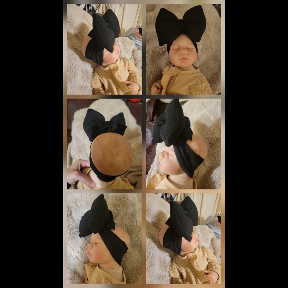 Chic Black Bow Headband for Babies